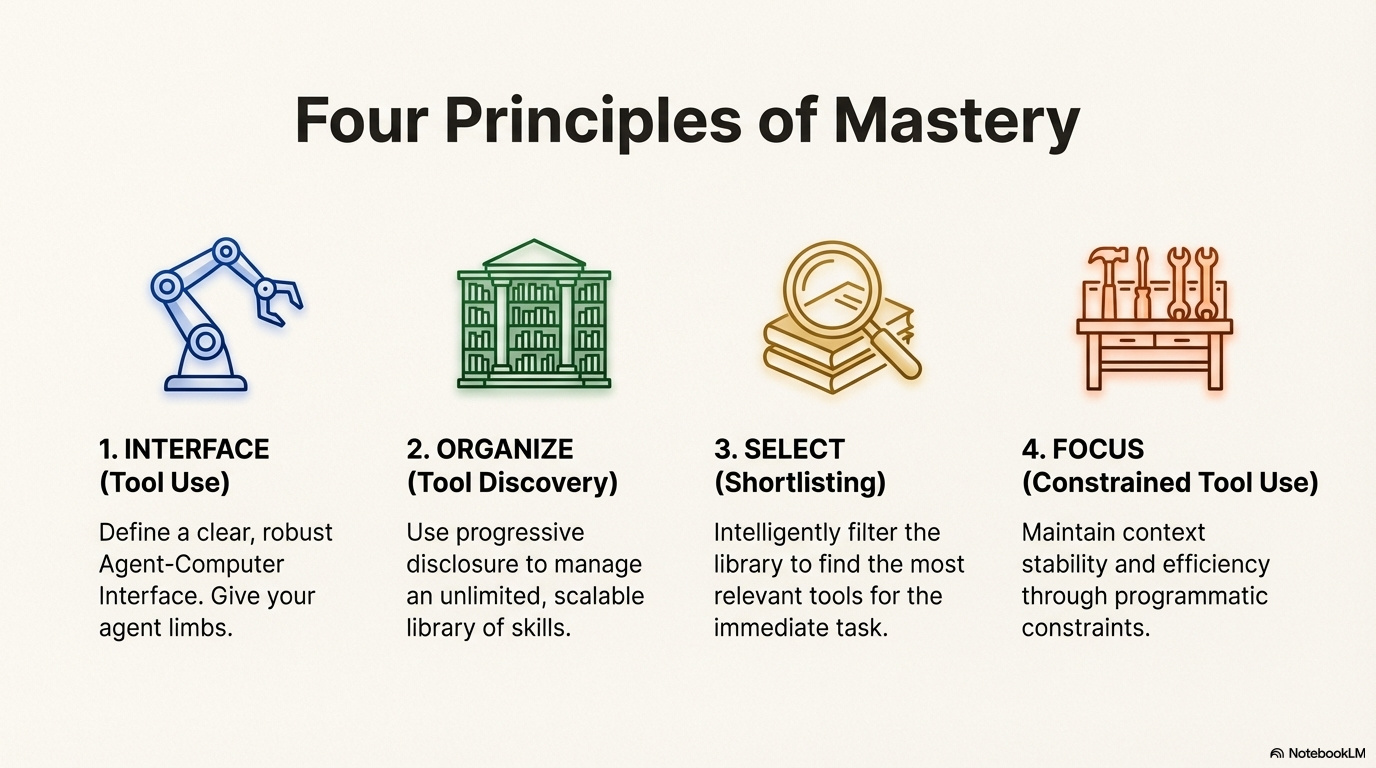 Tool use pattern provides a stable, well difined ACI